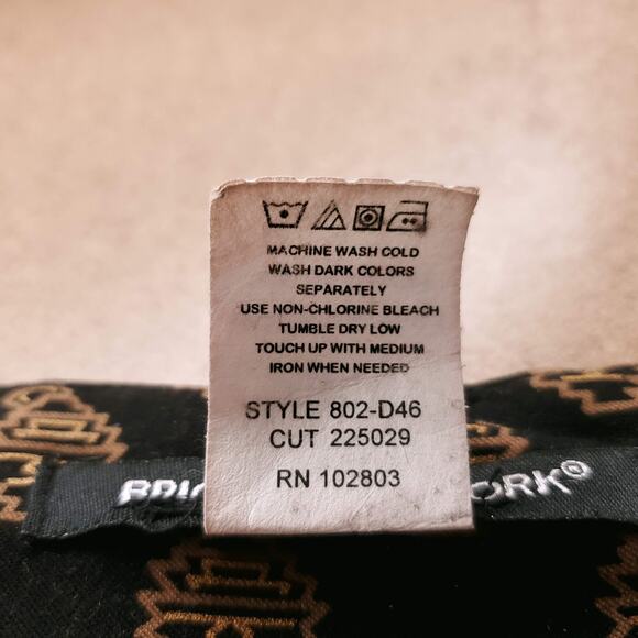 Briggs Aztec Paisley Maxi Skirt Sz 16 Black Brown Zip Slit Back Boho Flowy - Picture 5 of 8